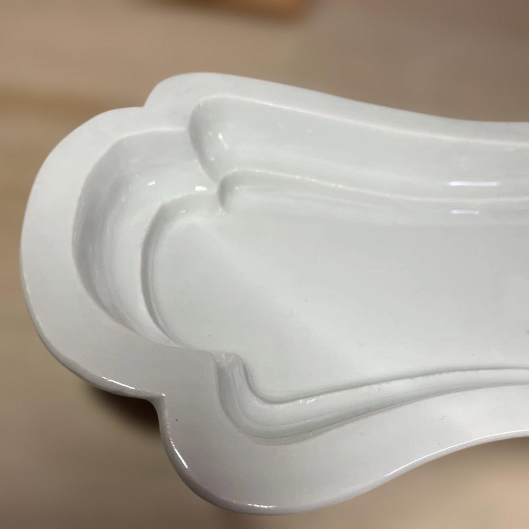 上田恒次　白磁木瓜皿　共箱