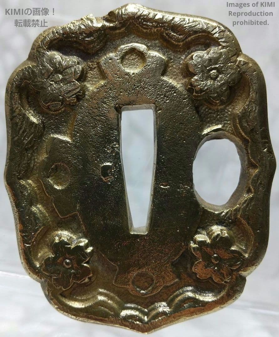 九八式軍刀の鍔 真鍮製 桜 九八式軍刀 B Gunto Tsuba 軍装美術