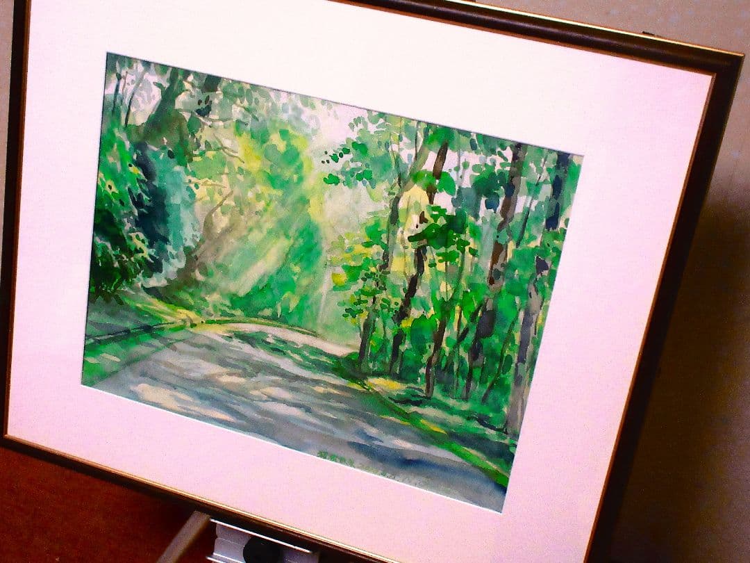 水彩画 風景画 フレーム付き F6サイズ 原画