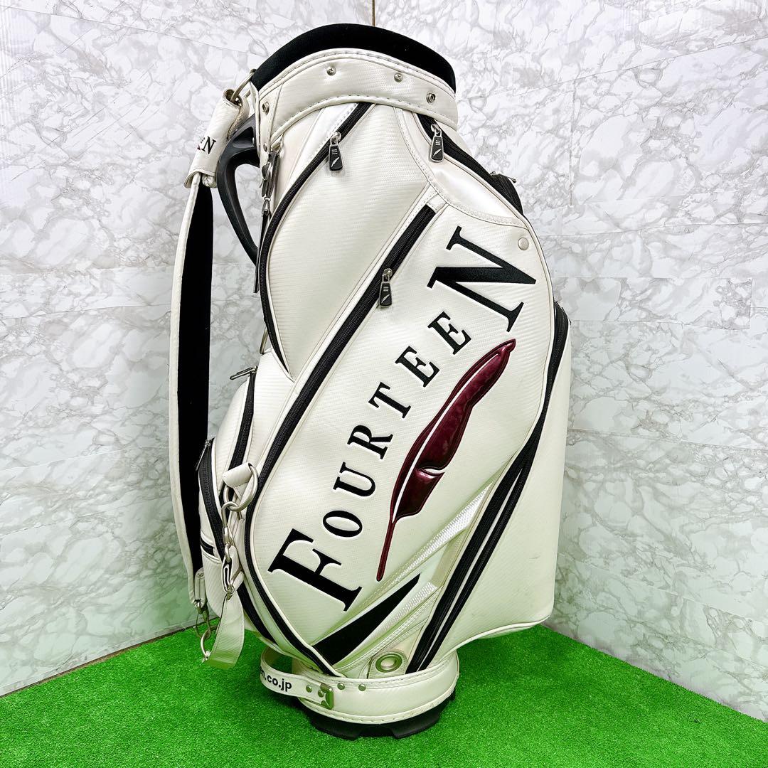 【良品】フォーティーン 3点式 カート型 キャディバッグ ホワイト 9型