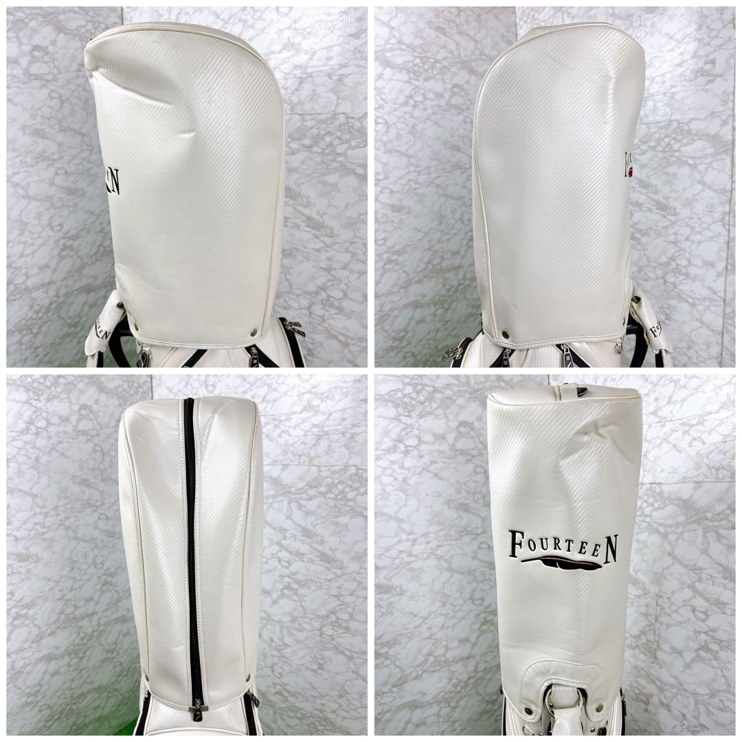 【良品】フォーティーン 3点式 カート型 キャディバッグ ホワイト 9型