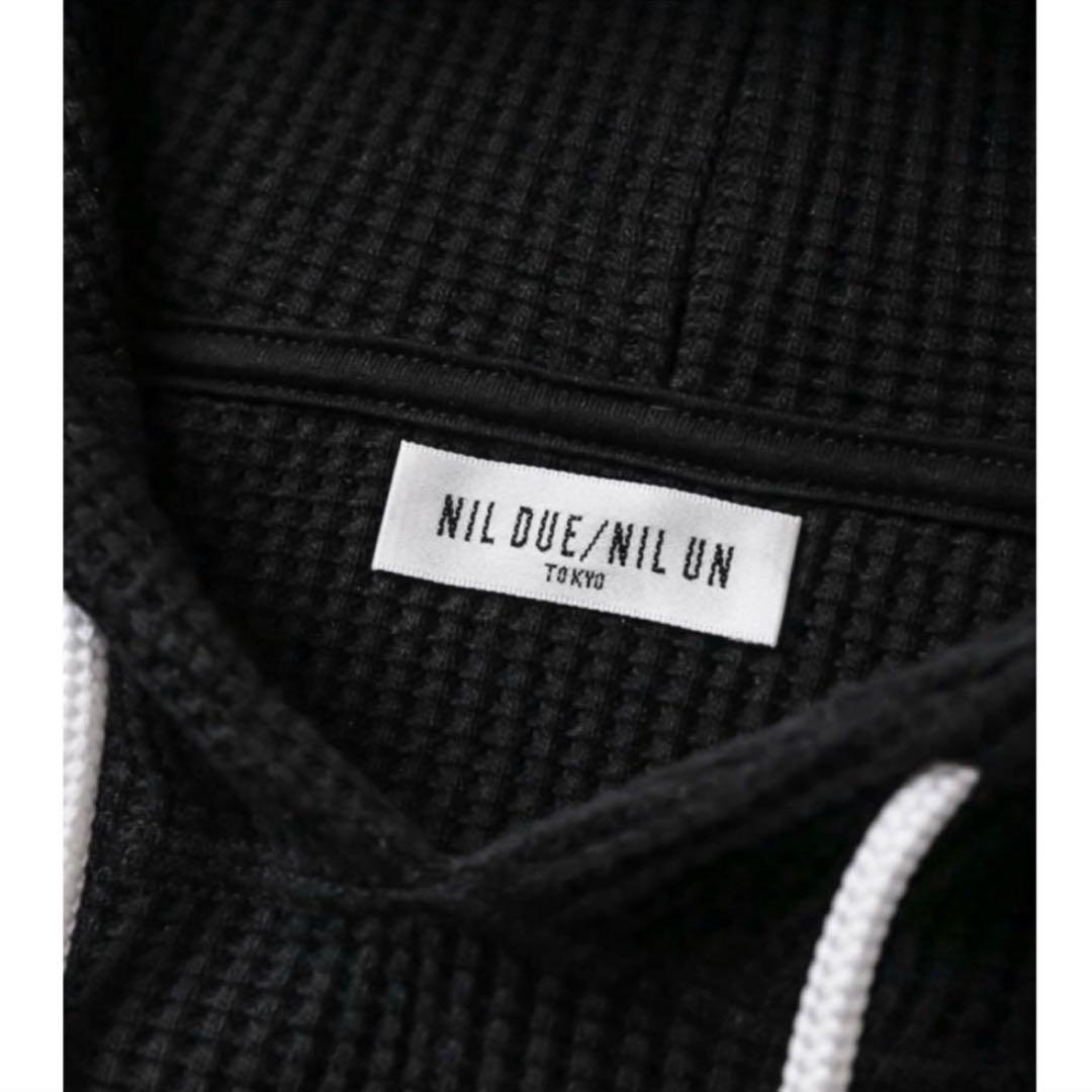 【NIL DUE】 PULLOVER WAFFLE HOODIE / BLK
