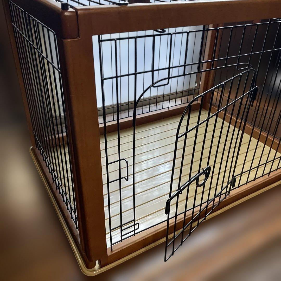 犬用ケージ 小型犬中型犬用 ブラウン　天然木　組み立て簡単　重厚
