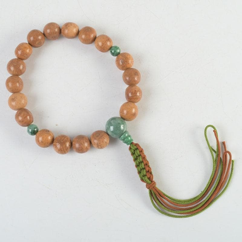 仏教美術　本翡翠　龍眼菩提珠　数珠　念珠　共箱　N　9441