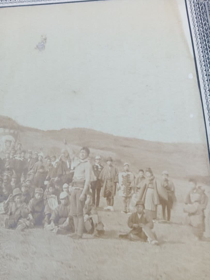 古い集合写真　藤崎店運動会(遠足）　明治頃と推測　仙台　藤崎百貨店　デパート