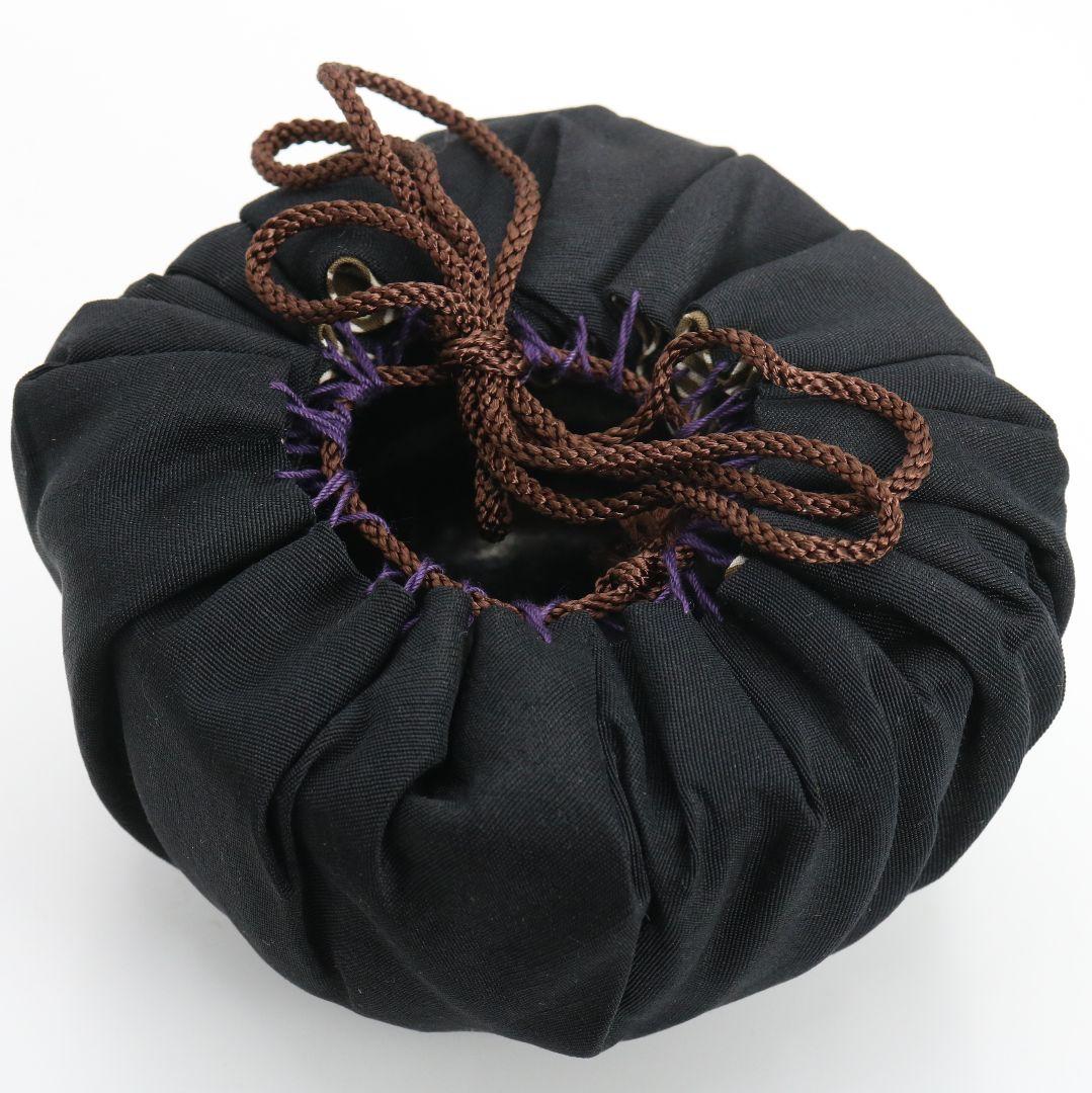 人間国宝 清水卯一作 黒釉茶碗 御物袋付 共箱共布　M837　DD