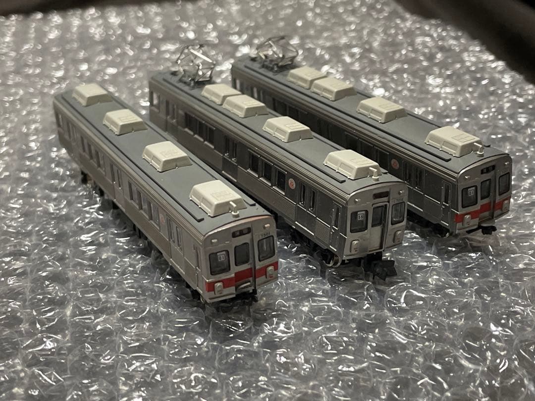 東急7200系 特製完成品　赤帯　動力入り 3両セット