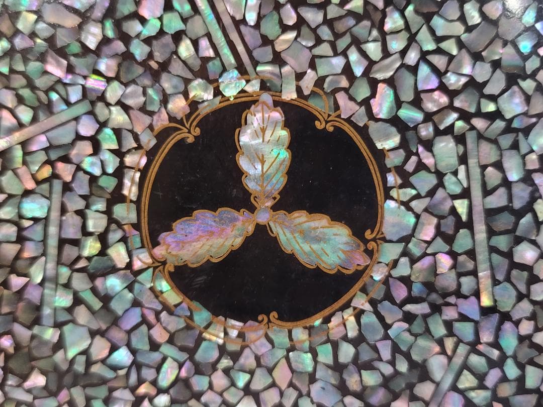 古美術 螺鈿 蓋物 茶櫃 DT348