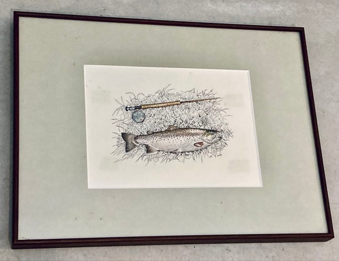 【AHPL】安藤吉彦氏　ニジマス絵画　ハンドメイド　激レア Y.Ando ルアー