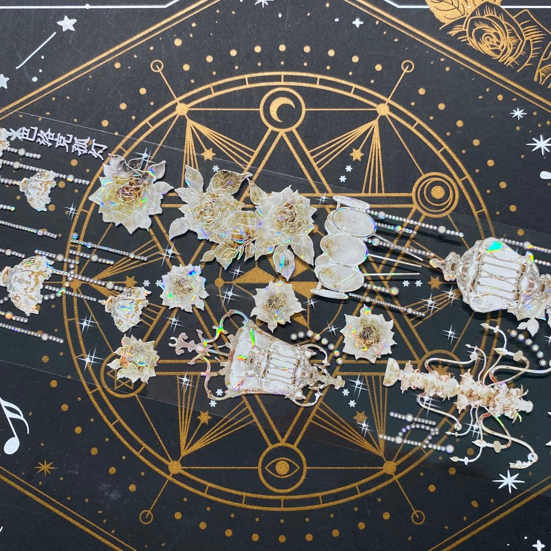 【9294】海外　マステ　中古巻　貝殻光マスキングテープ　装飾系