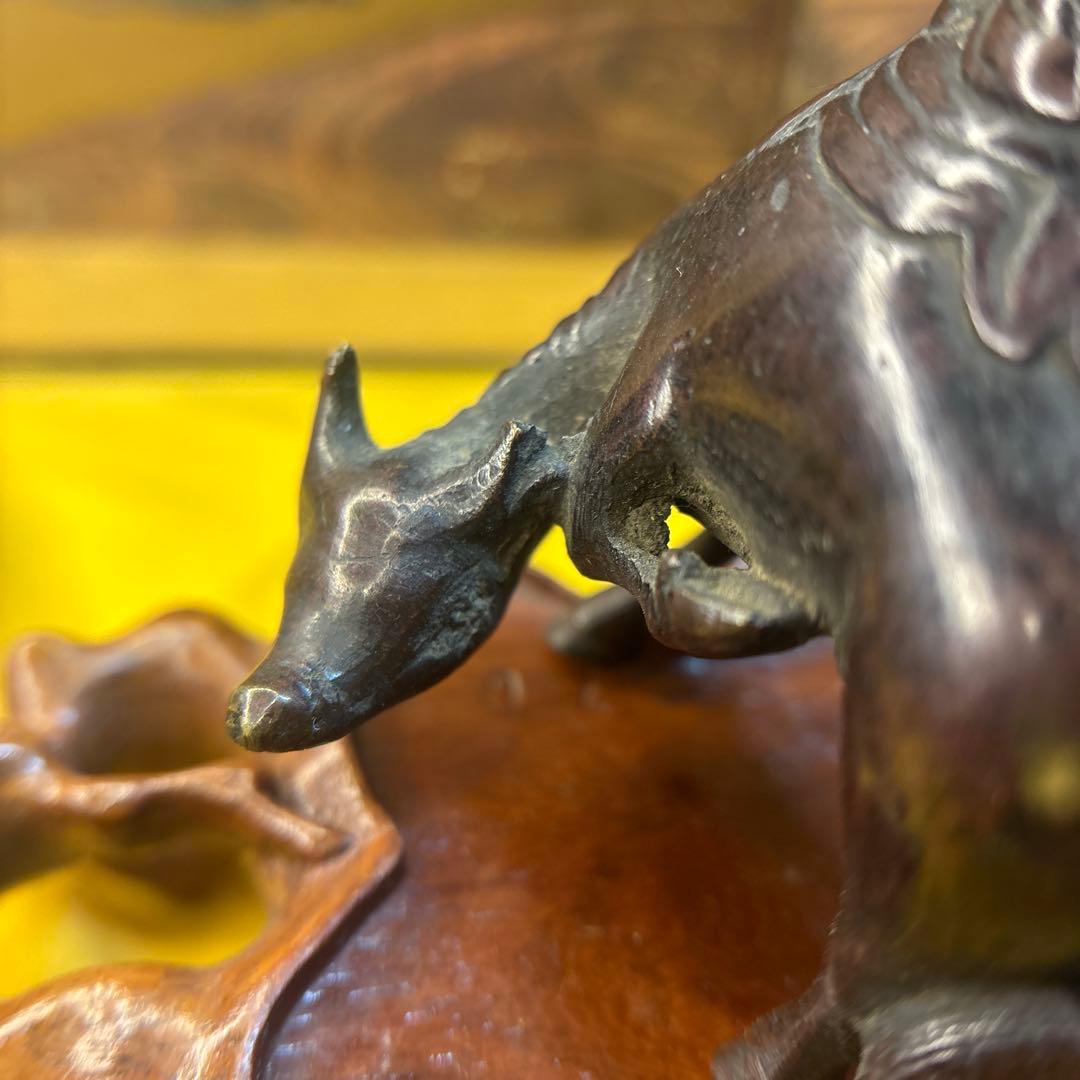 古美術　古銅　置物　牛に乗る老子　時代物　アンティーク