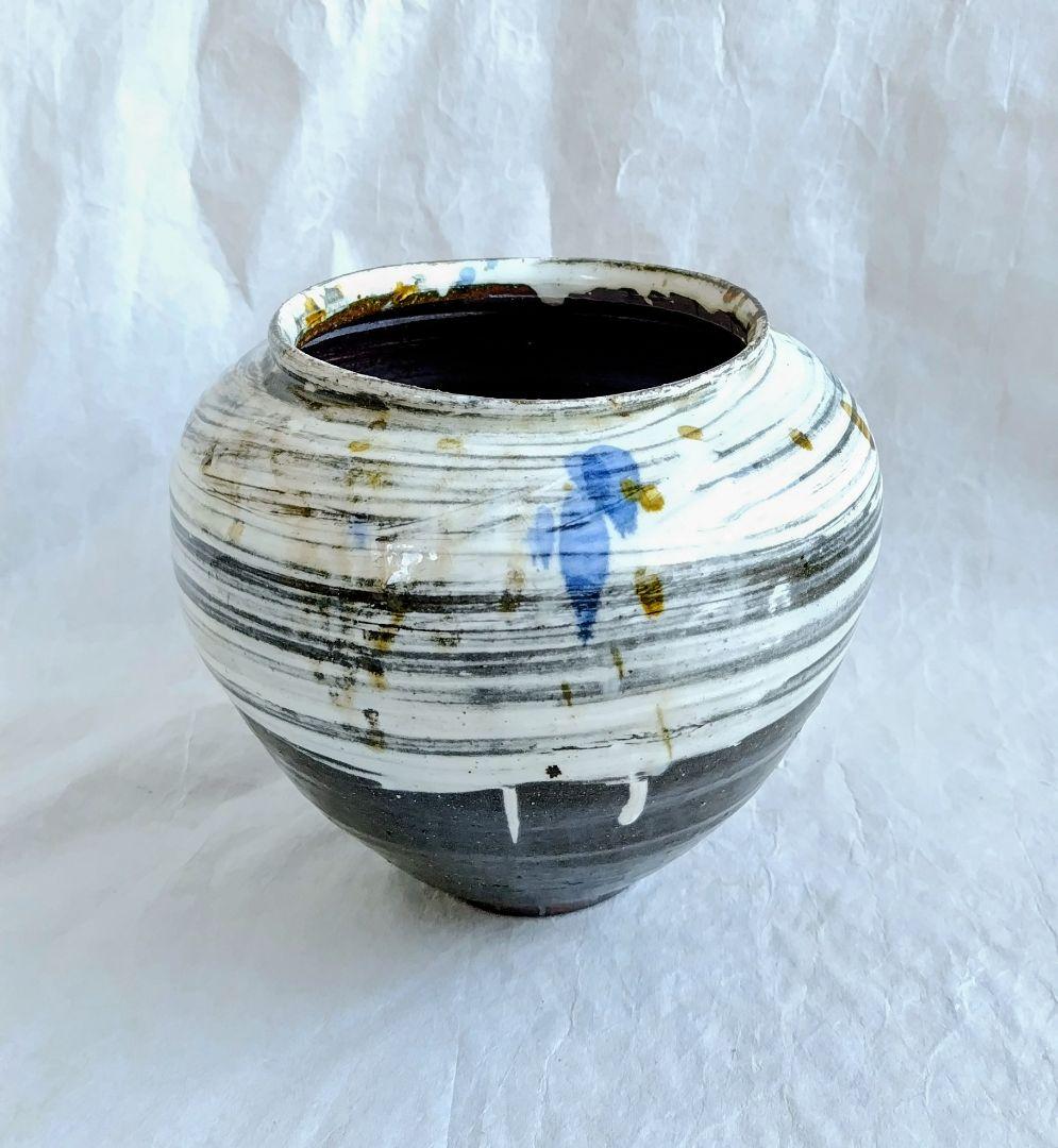 鉄彩化粧壺 (三上亮 作) 未使用 新品同様