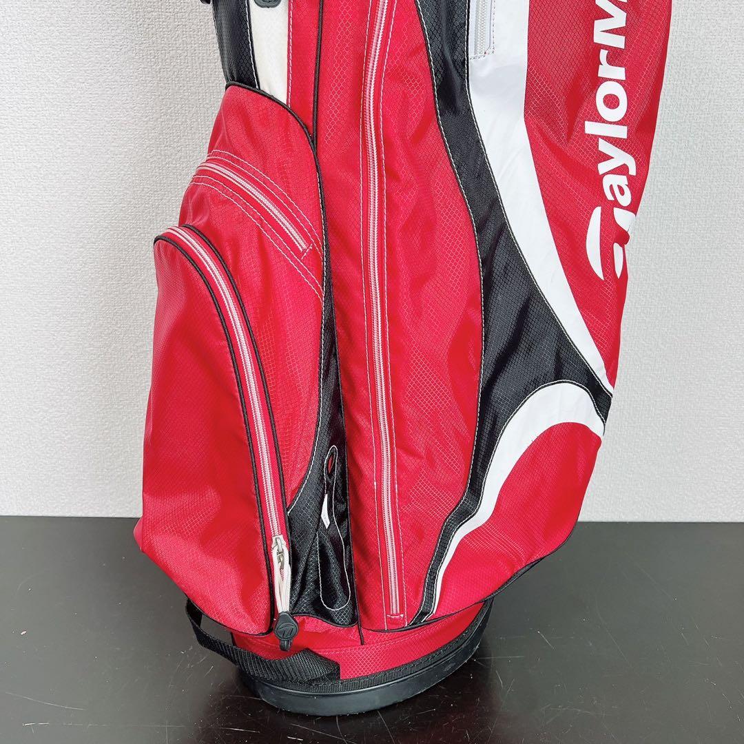 テーラーメイド ゴルフ スタンド キャディバッグ 軽量 5分割 9型相当赤白 黒