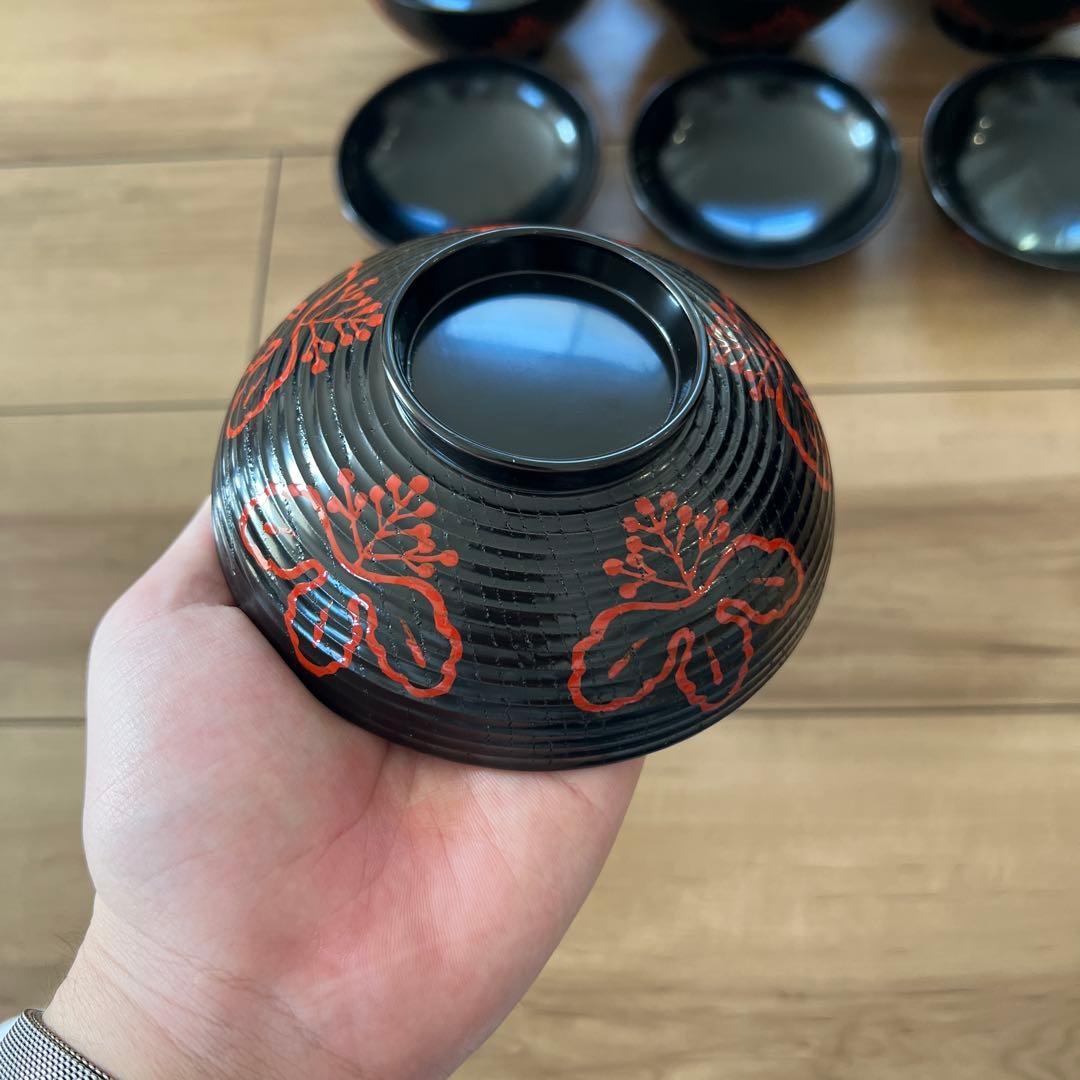 漆器 椀と平皿 10個セット