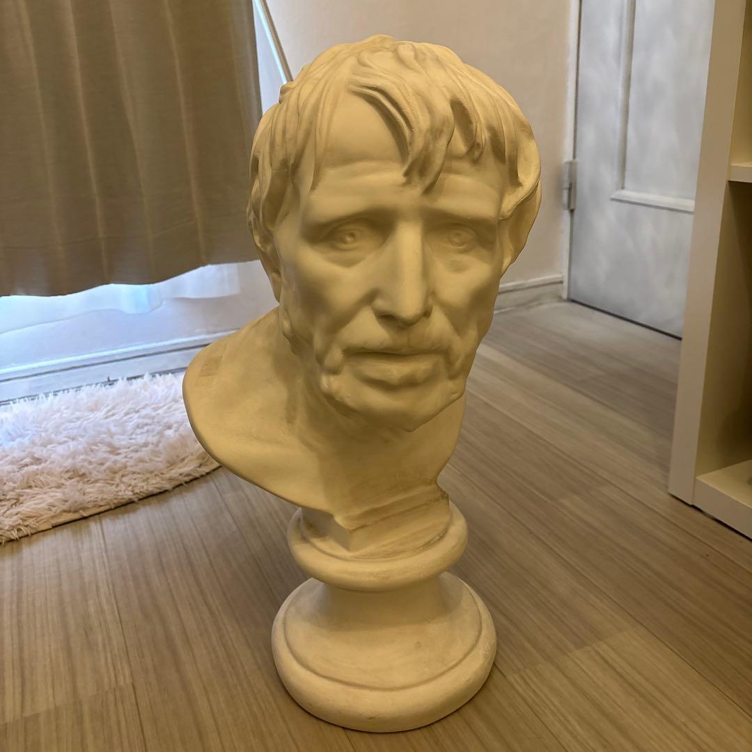 古代ローマセネカ胸像彫刻インテリア用オブジェ置物美術ホワイト ヴィンテージ レア