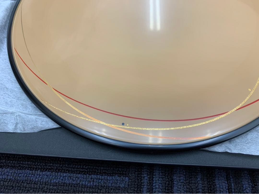 未使用 輪島屋善仁 おもてなし盆 清流の図 31.5cm