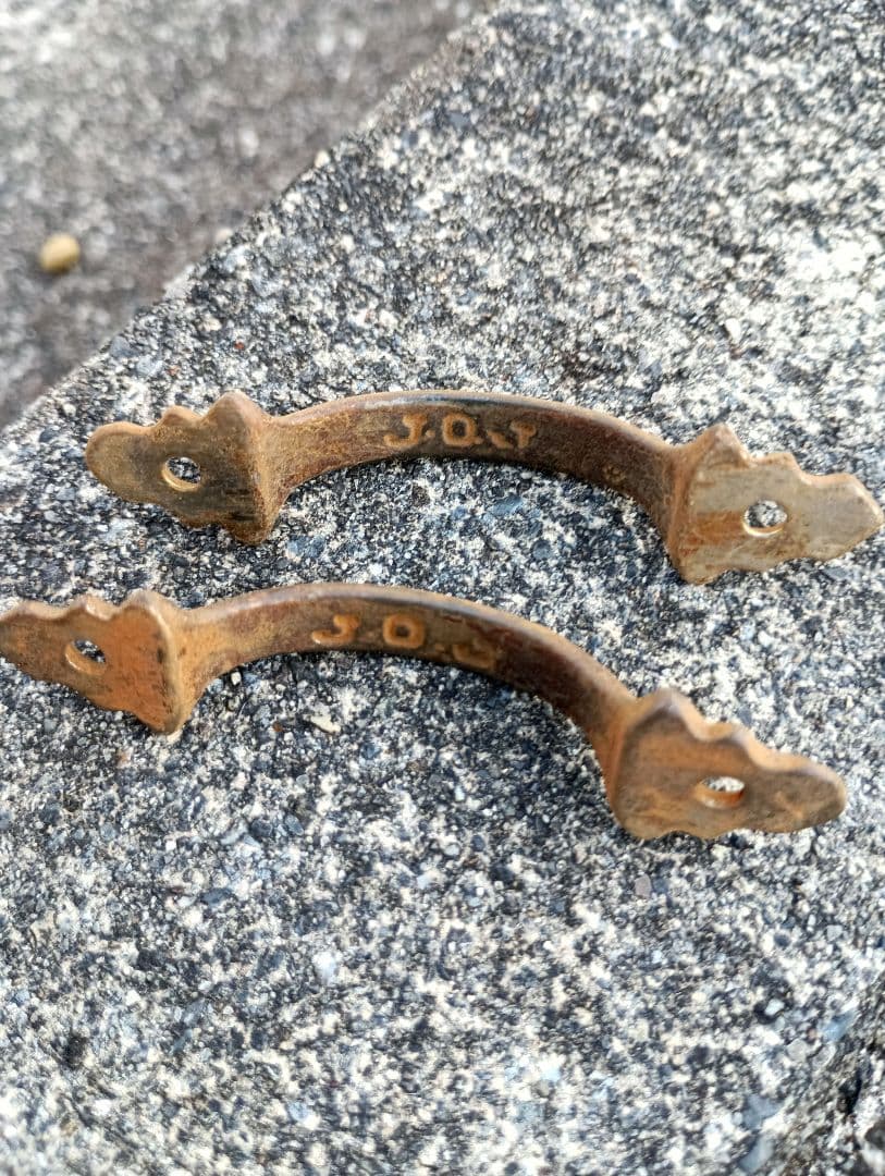 アンティーク　大正　チェスト　鍛鉄　ハンドル　７段　収納　サイドテーブル　骨董