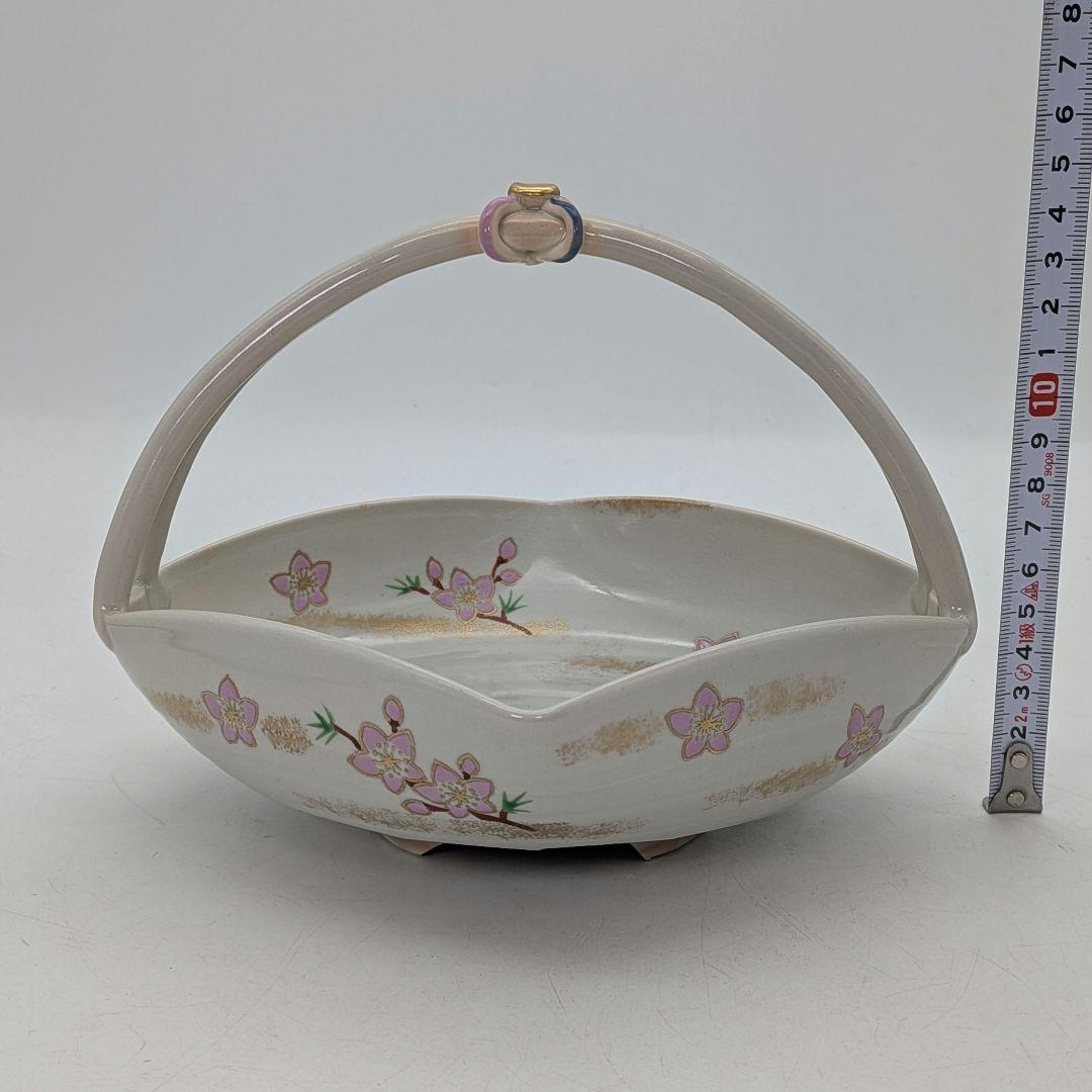 宮本翠浩 京焼 桃の絵手鉢 共箱合布 清水焼 食器 菓子器 菓子鉢 菓子皿 在銘