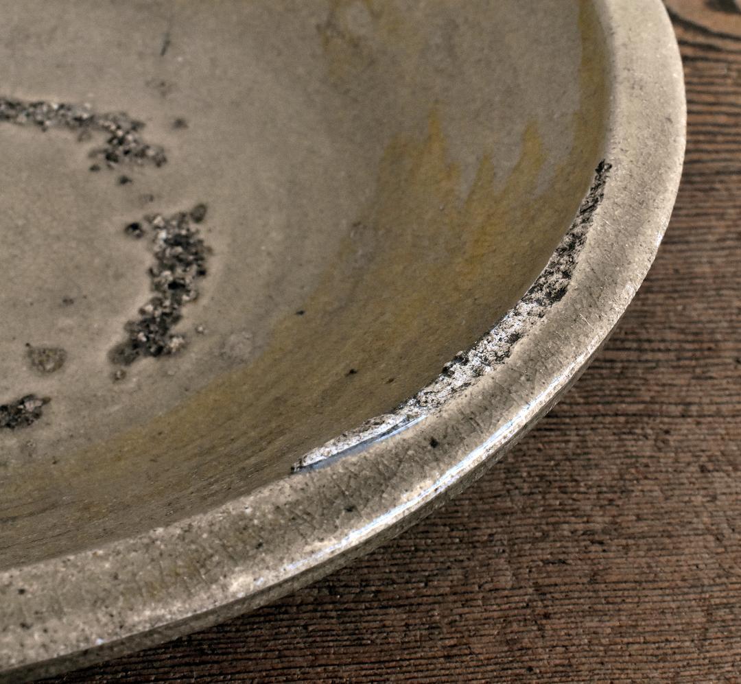 江戸中期 信楽焼 灰釉 大石皿 /瀬戸 常滑 備前 六古窯 古道具 古陶器