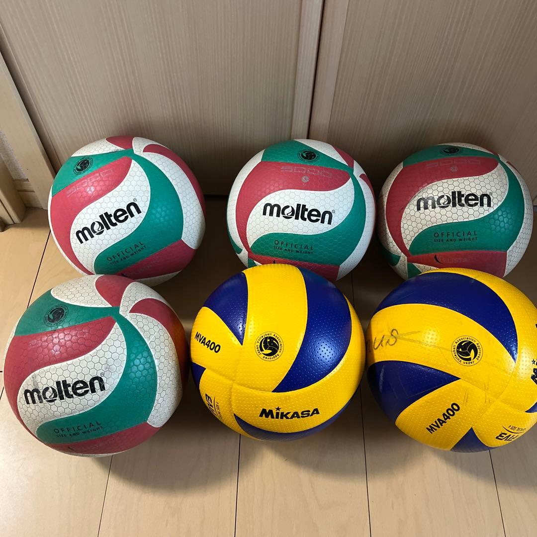 Mikasa 2個Molten 4個 バレーボールまとめ売り 公認球　4 号球