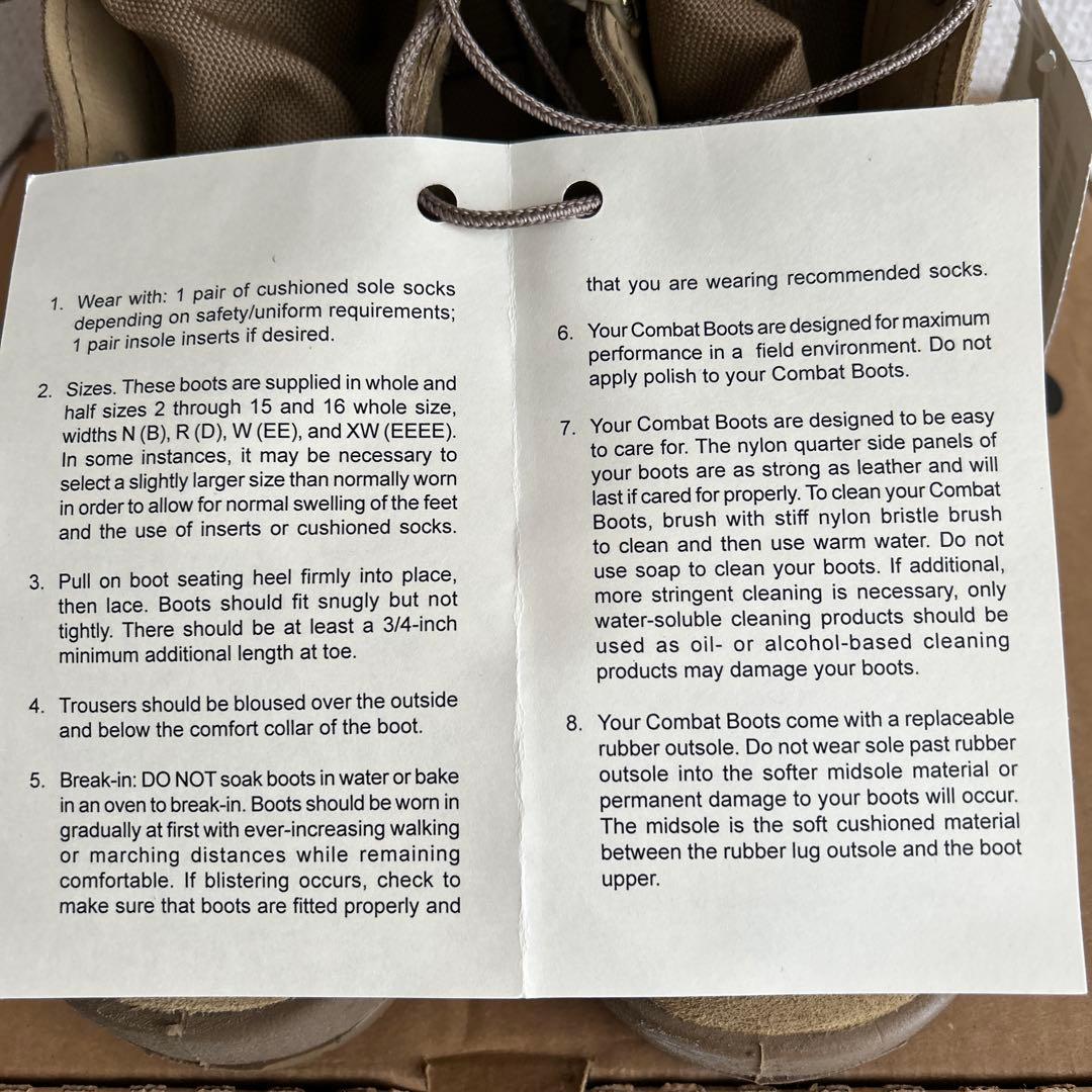 【実物】【未使用新品】USミリタリー　アーミーコンバットブーツ　7W