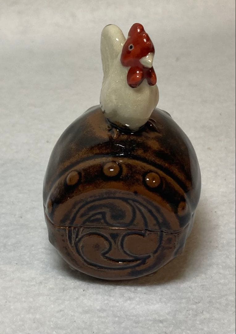 B296h 「辛酉 香合」紀州焼　葵窯　共布共箱　寒川栖豊　南枝庵　茶道具