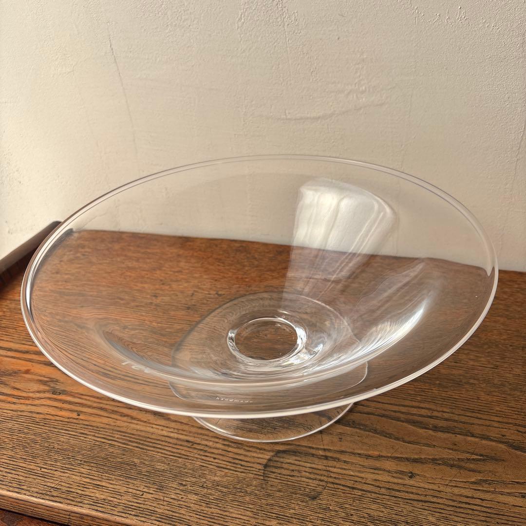 LSA ポーランド ハンドメイド ガラス 脚つきコンポート 大型 花器