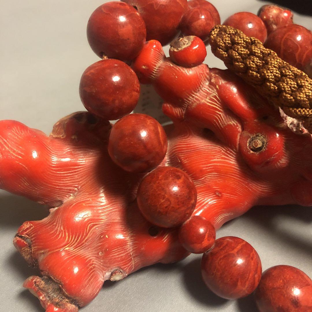 山珊瑚　念珠　原木セット