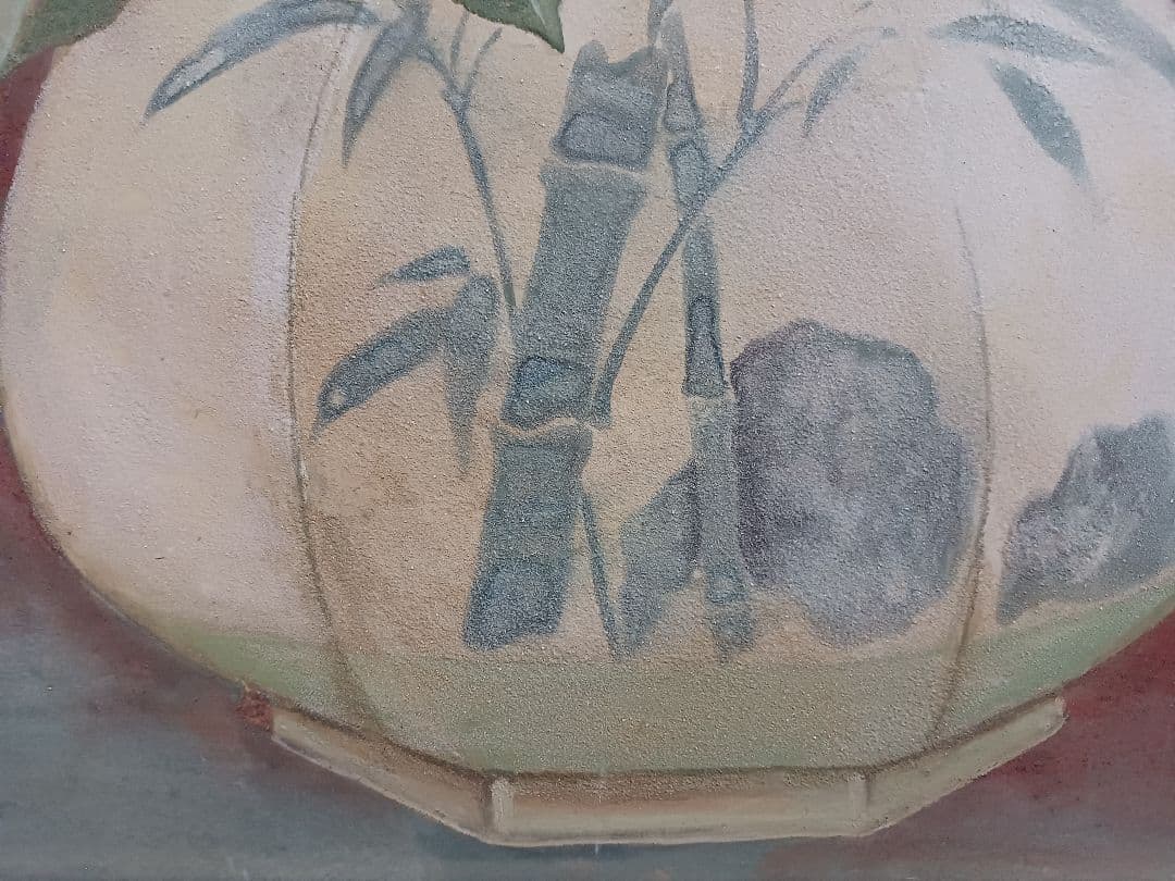 ◆ 広良　「李朝壺と沖の石」　日本画　P10号　◆