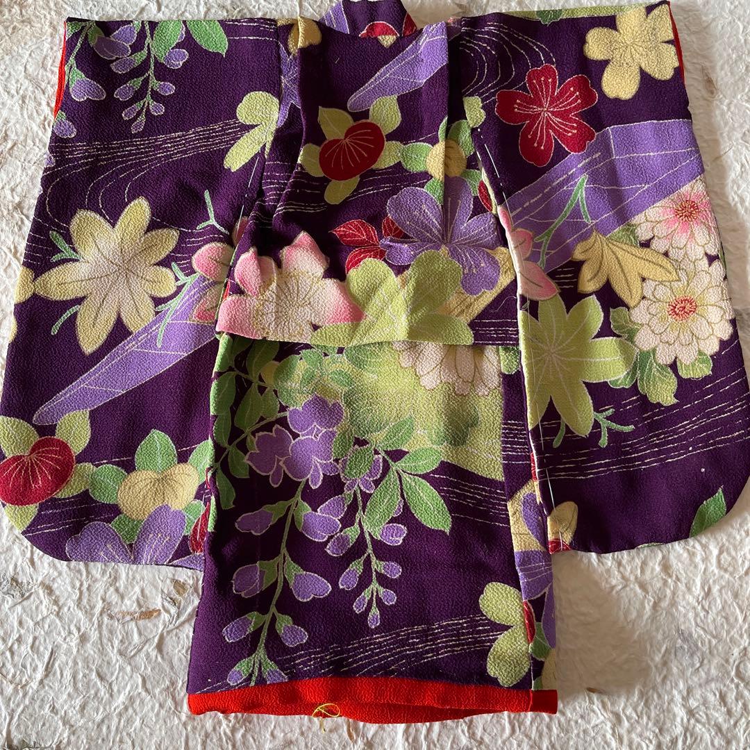 古布縮緬　人形の着物　12号　花尽くし　2612202