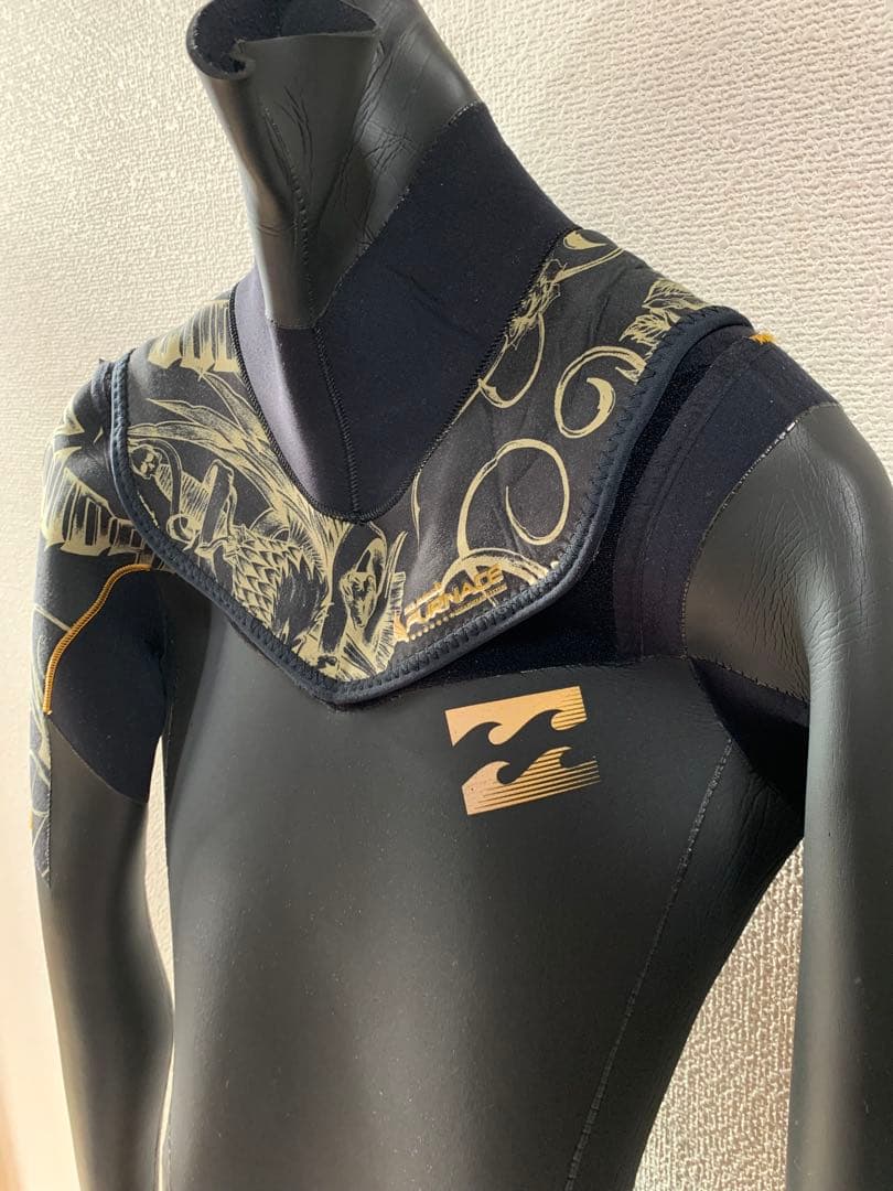 【3点セット】ビラボン 保温性抜群5㎜ セミドライスーツ サーフブーツ&ポンチョ