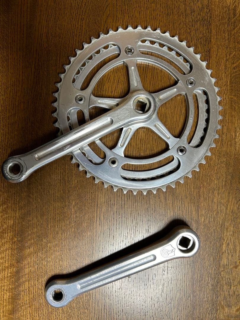 カンパニョーロレコードクランクpcd151古い、ギヤ53x46,長さ165mm