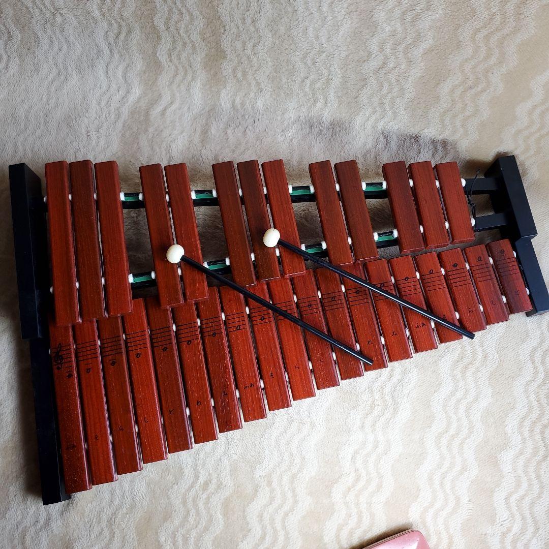 ヤマハ　卓上木琴(シロフォン)　マレット(ばち)　ケース付き