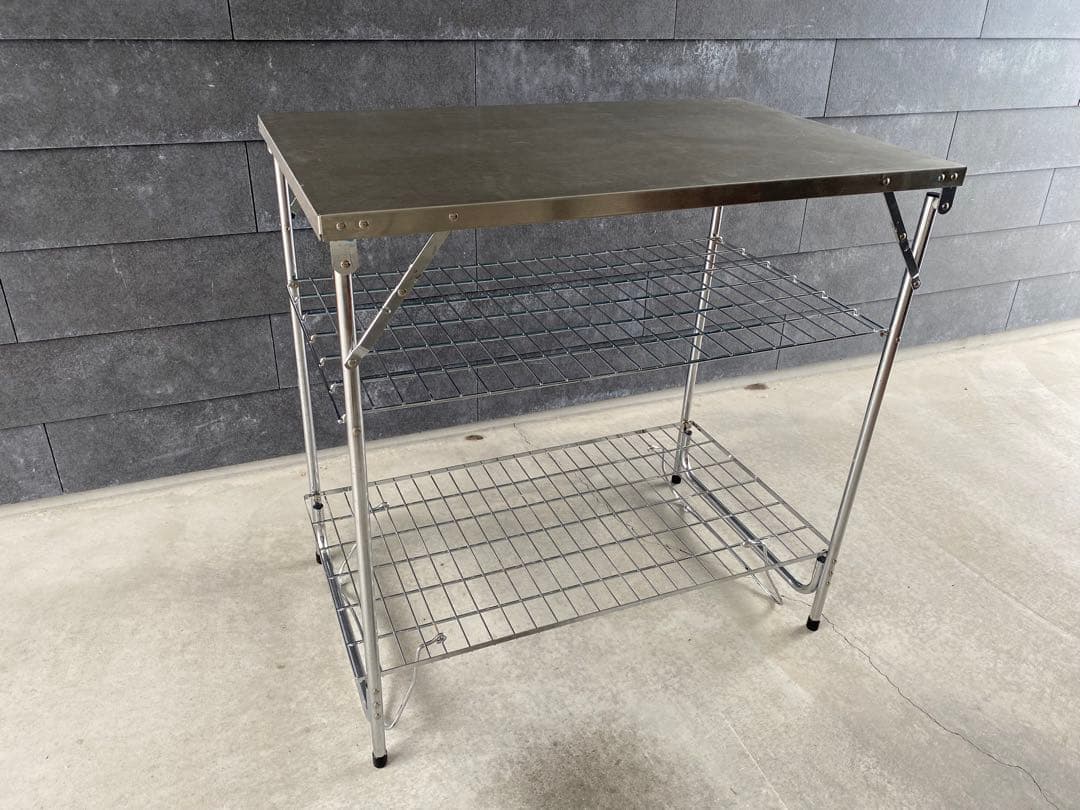 テントマークデザイン　ステンレス製折りたたみテーブル　キャンプテーブル