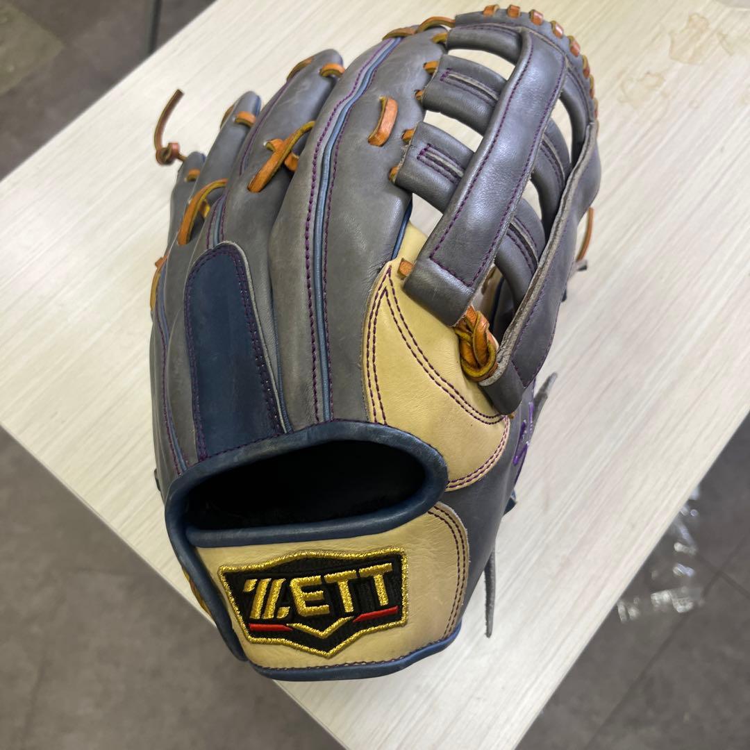 ZETT 外野用　オーダー　グラブ　ゼット　軟式グローブ グレー/ベージュ