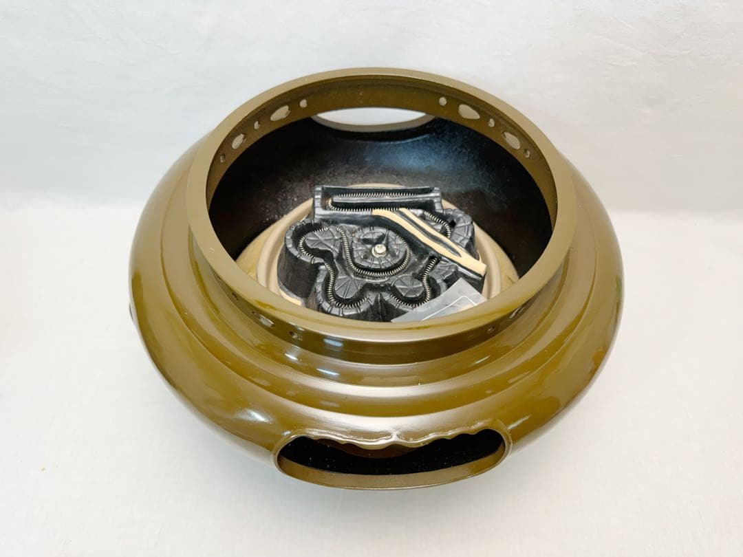 未使用 茶道具 野々田合金製 朝鮮風炉型電熱器 コントローラー式 風炉釜前瓦敷板