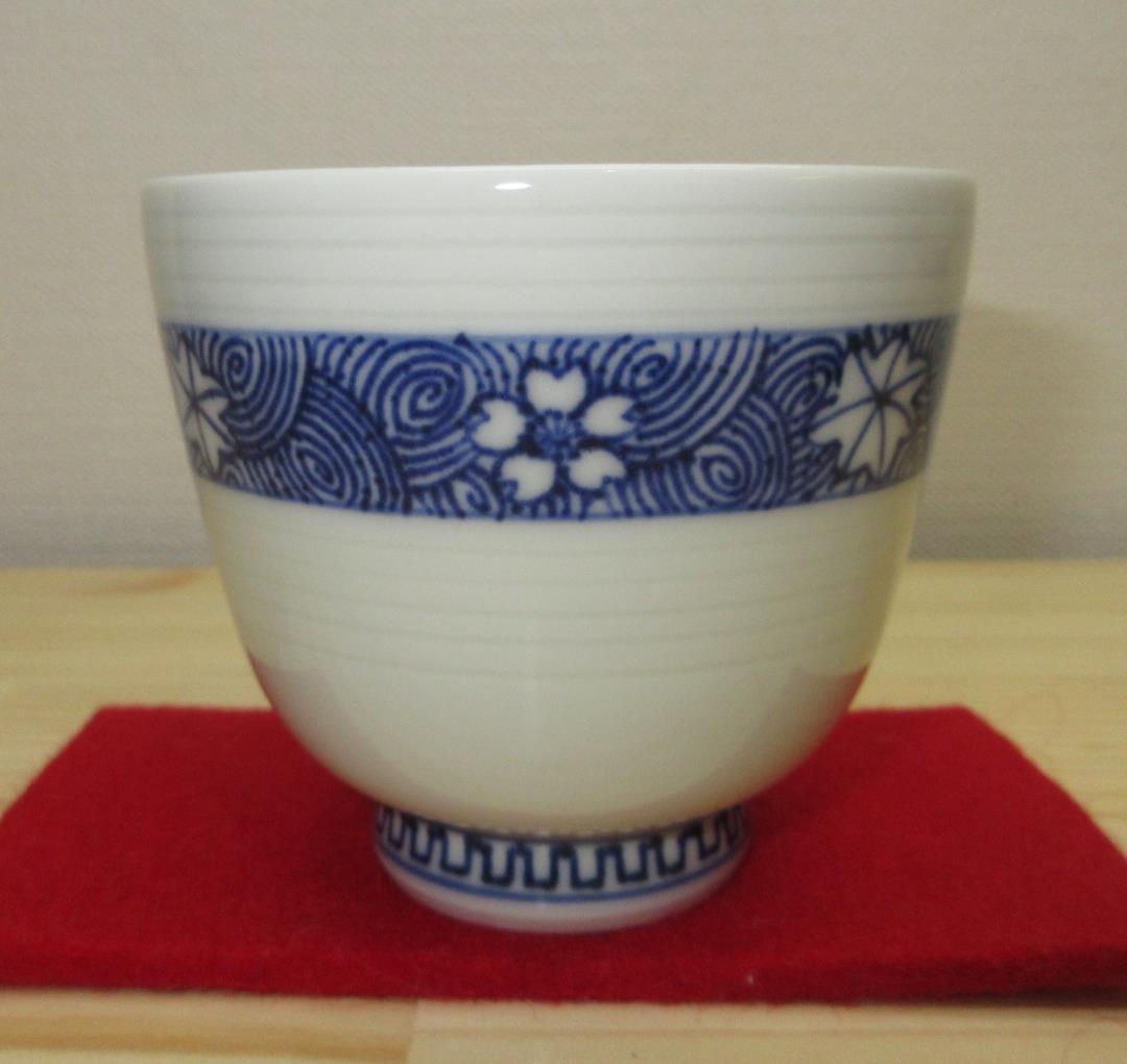 送料込【逢絢亭】茶道具 汲出椀 京焼 染付 雲錦の図 ５客 林淡幽 共箱入り