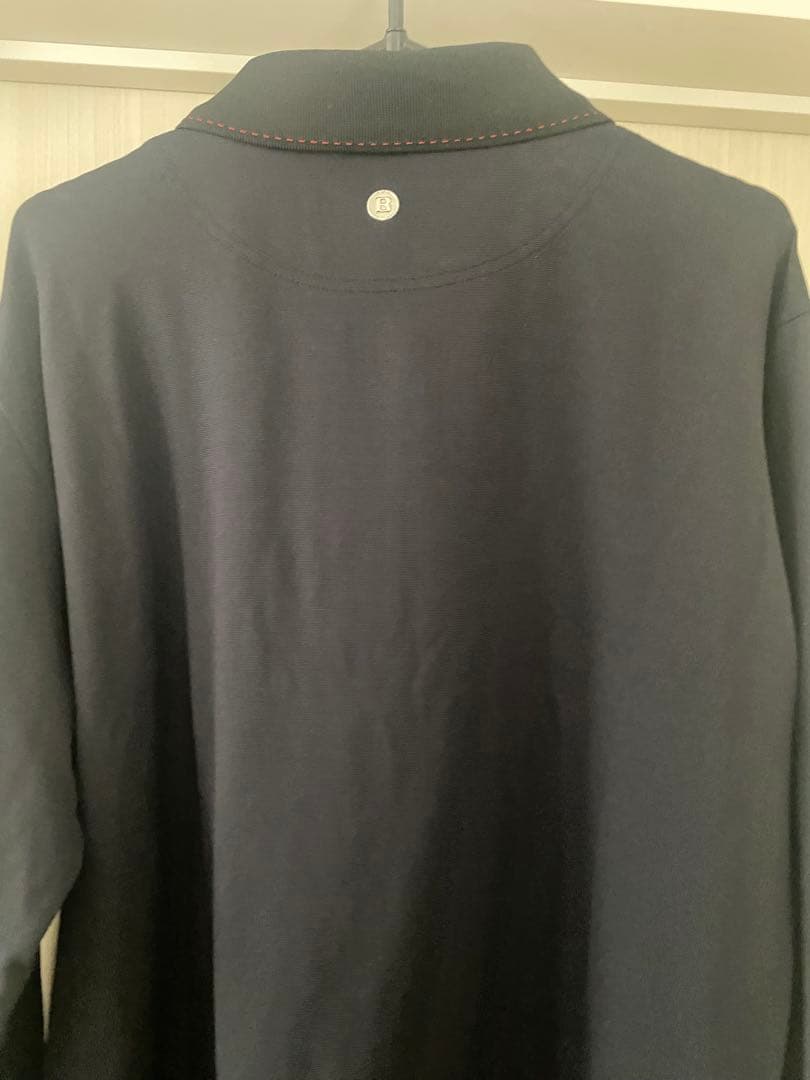 【美品】ブリーフィング ゴルフ 長袖ポロシャツ ブラック XL メタリックロゴ