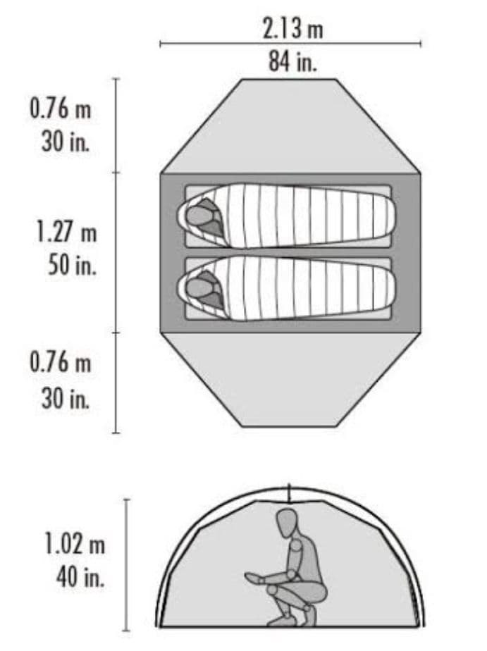 MSR エリクサー2 　フットプリント付　2人用テント