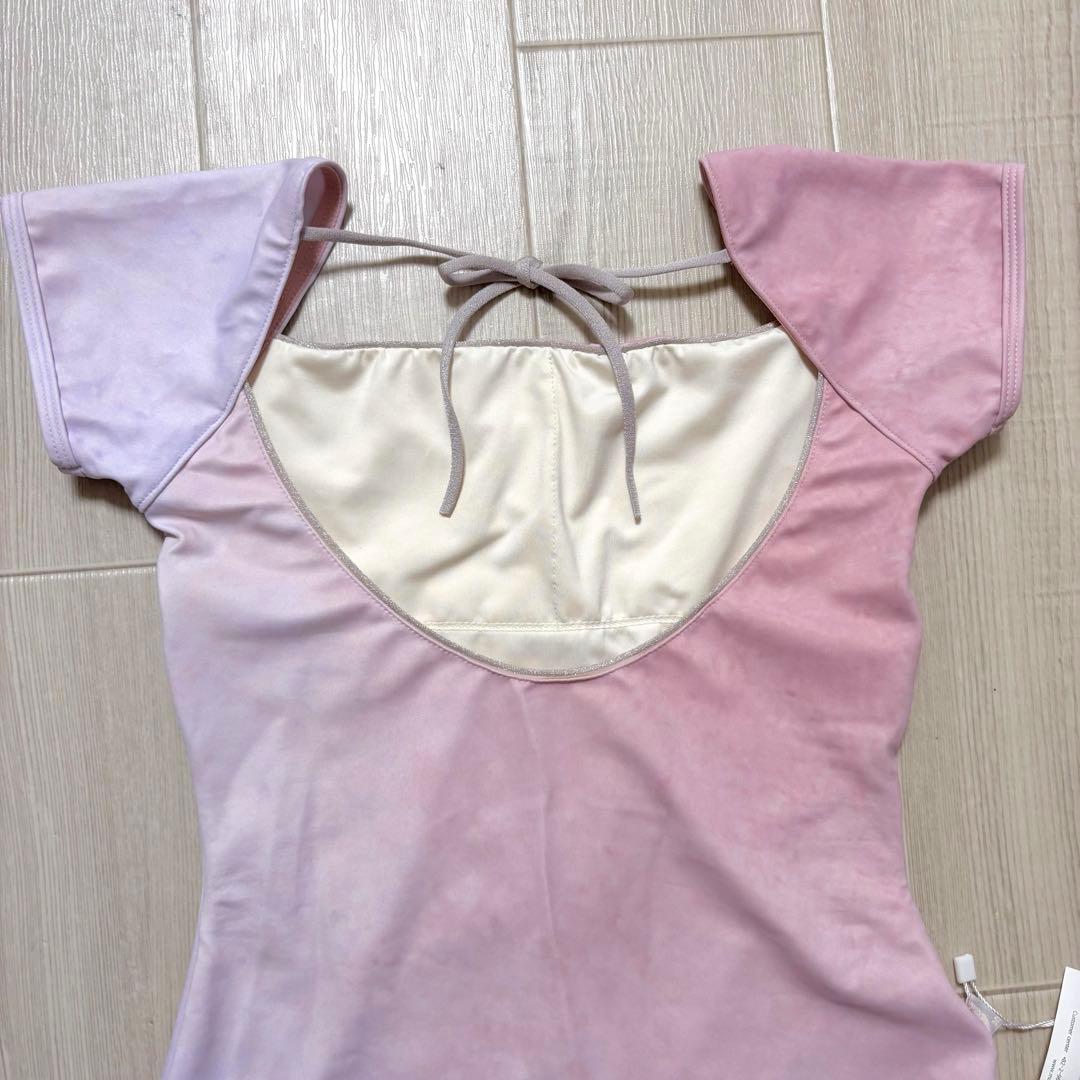 新品　majouet レオタード　ピンク　パープル　半袖　S グラデーション