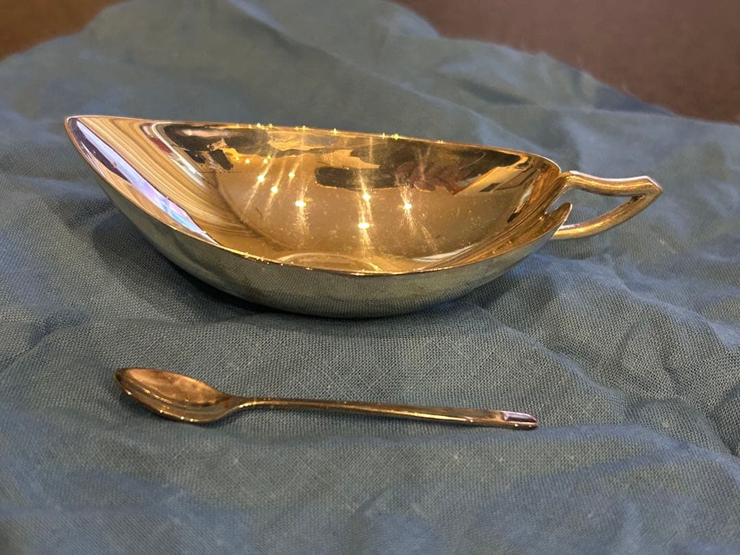 k*n様 尚美堂　銀食器　若葉　さじ付　未使用品