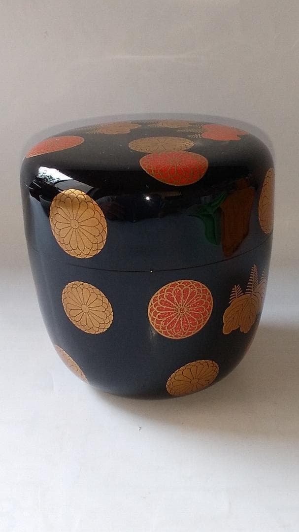 『 彭祖棗 』 前端春斉 作 蒔絵 内銀溜 漆器 漆芸 抹茶 茶道具 共箱 新品