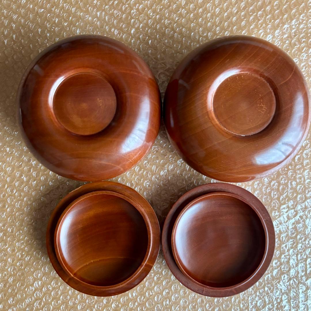 【価格交渉可】囲碁③ 卓上碁盤＋桜碁笥＋ガラス碁石3点セット