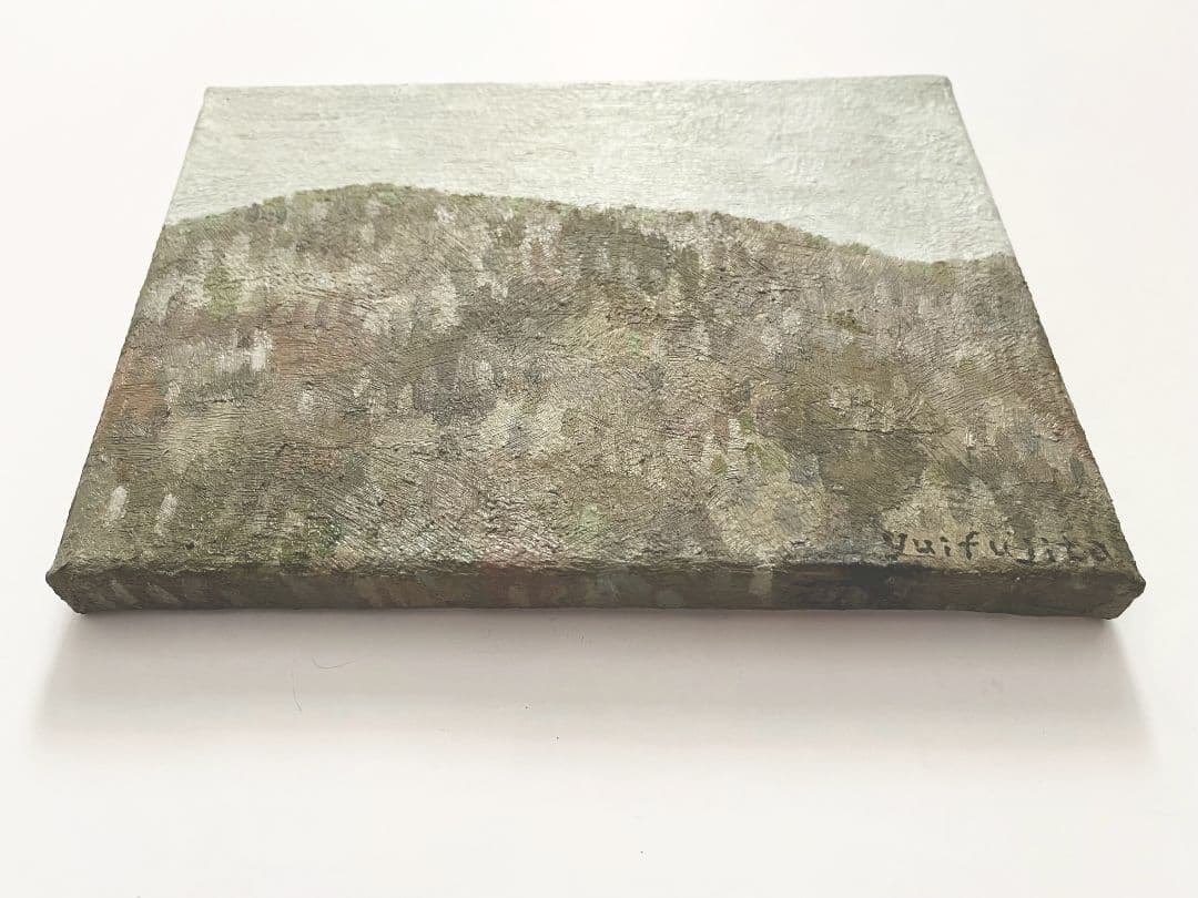 油彩画　冬の山