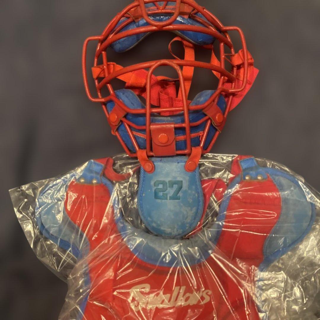 古田敦也　東京ヤクルトスワローズ　マスク　プロテクター　実使用　古田　ヤクルト