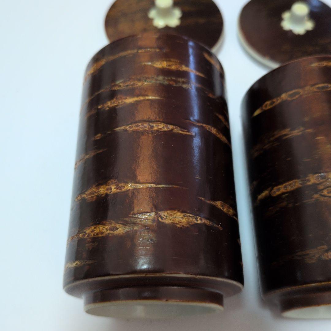 木製円筒形容器 2個セット　アンティーク　秋田