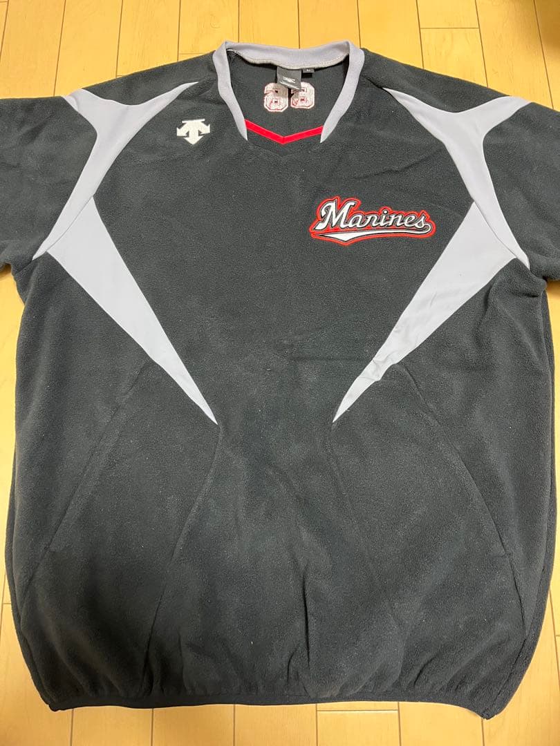 千葉ロッテマリーンズ岡田幸文デサント支給品半袖フリース実使用ユニフォーム