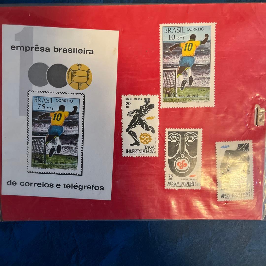 切手　ブラジル　ペレ　1000ゴール記念2枚他（未使用）