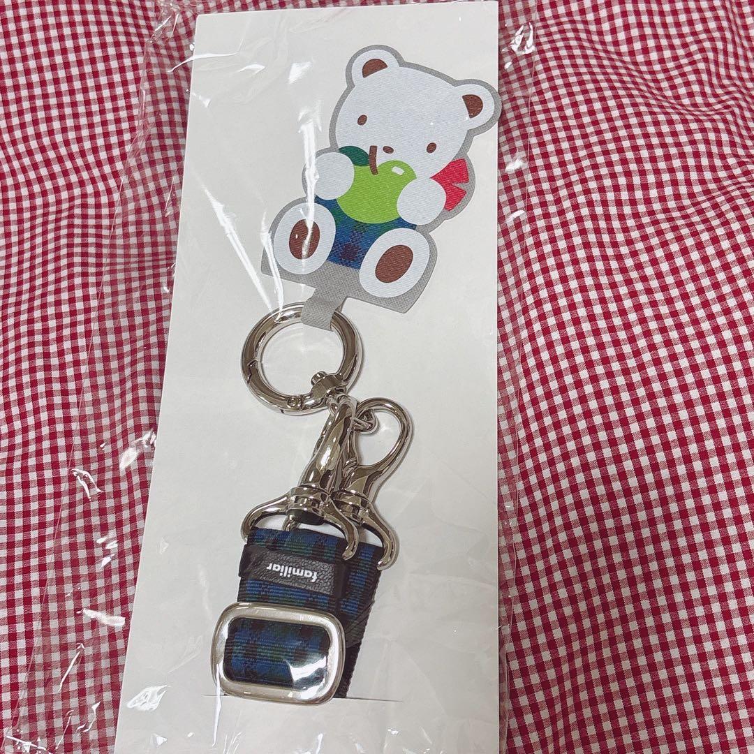 【新品.タグ付き.未使用】☆ファミリア☆ショルダーストラップ☆青チェック☆