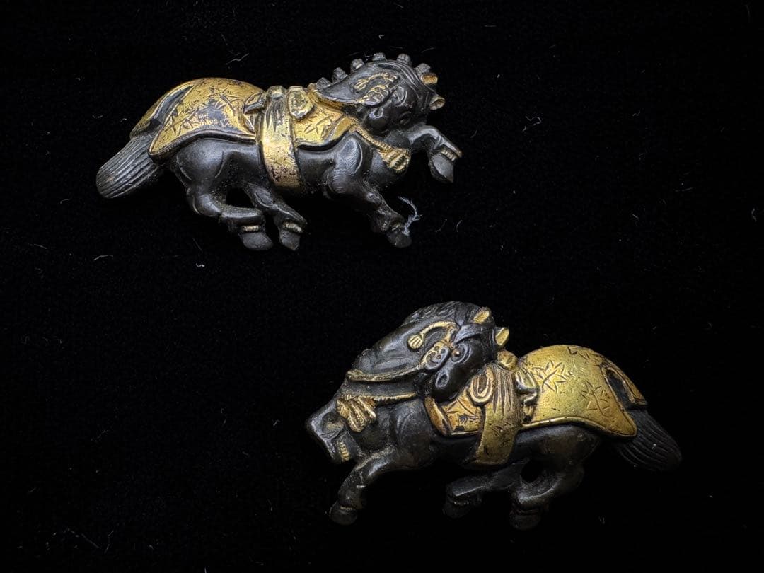 無銘 目貫 馬図 赤銅 日本刀 刀装具 骨董 古美術 アンティーク 江戸期